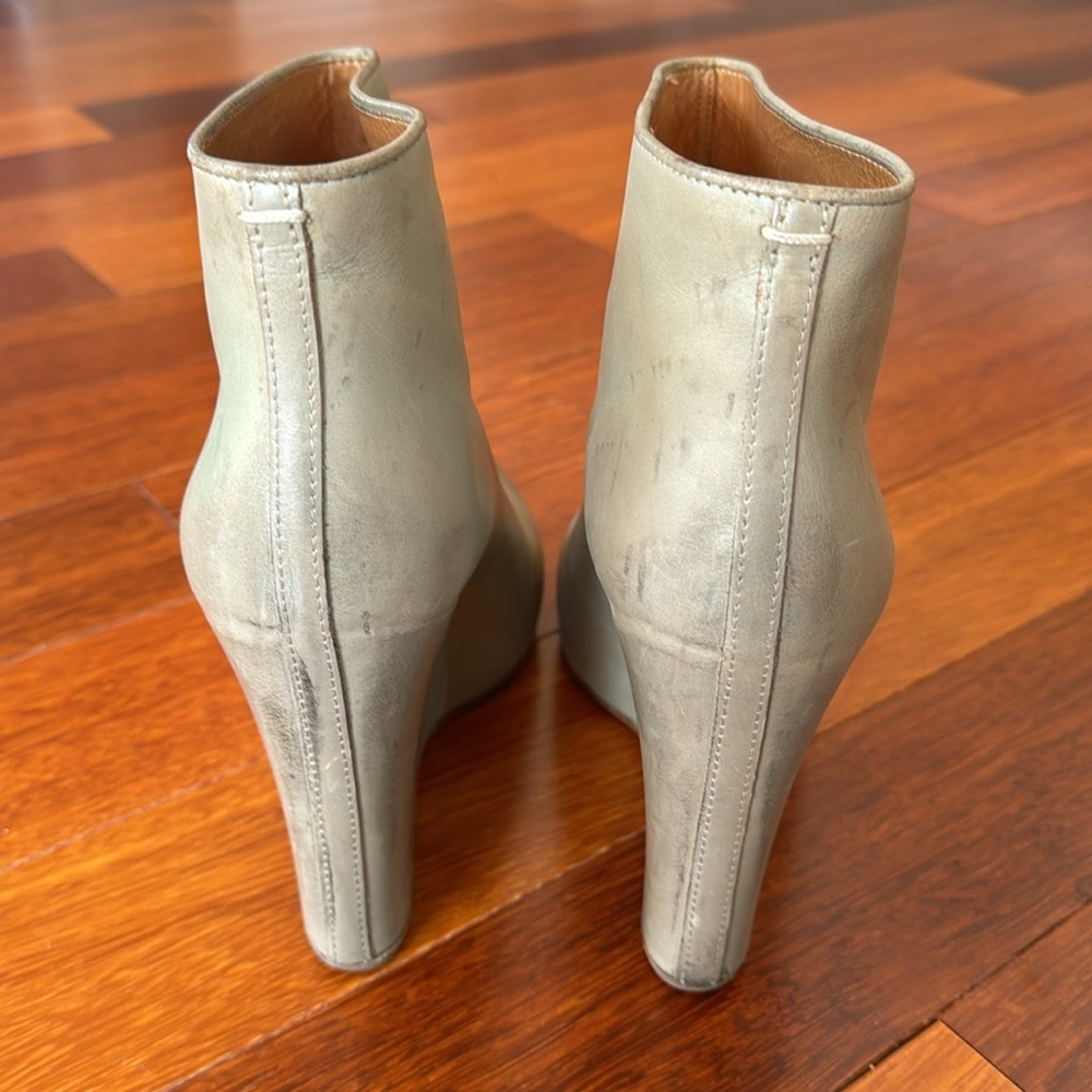 MARGIELA khaki / grey wedge boots SZ 38 (US 8) - Picture 4 of 7